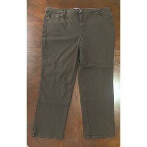 Gloria Vanderbilt Amanda‎ Jeans Womens 22W Brown High Rise Tapered L42892AL CFR